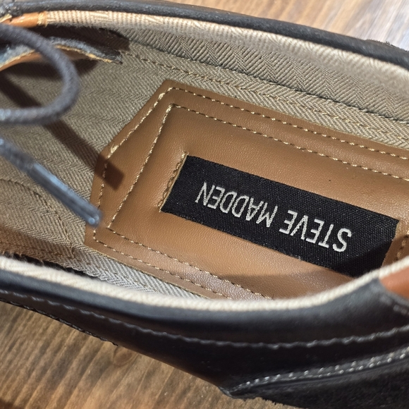 Steve Madden Men's Priam Black Leather Oxfords Size 9M - Picture 9 of 10